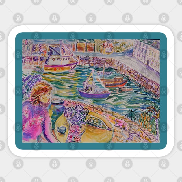 Harbour Window Mevagissey Sticker by Art For Joy